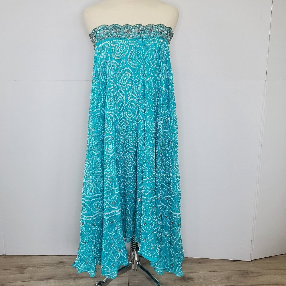 Vintage Sage Jewelry Skirt / Dress with Sequins